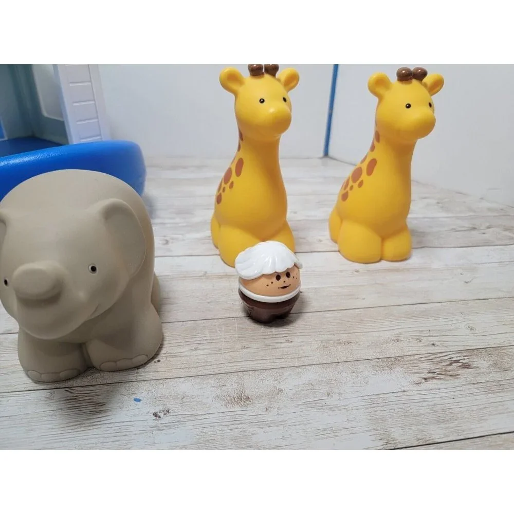 Little Tikes Noahs‎ Ark Arc Rubber Giraffes Elephants Noah Figure Bathtub Toys